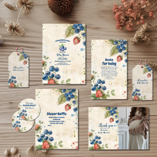 Boho Strawberry Berry Sweet Baby Shower Paper Plates