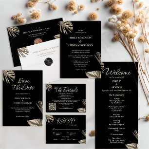 Black and Gold Modern Elegant Wedding Envelope