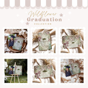 Photo Colorful Wildflower Graduation Party  Invitation