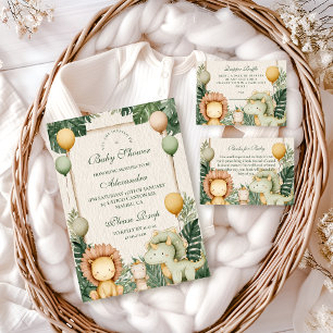 Cute Dino Jungle Diapper Raffle Enclosure Card