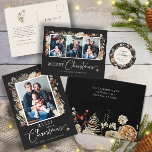 Boho Botanical Christmas Greeting Card