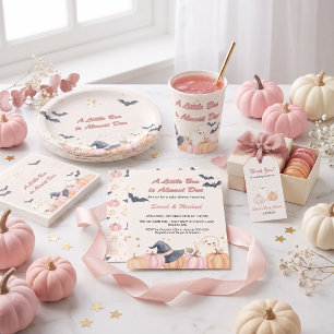 Pastel Pink Little Boo Halloween Baby Shower Balloon