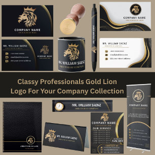 Monogram Elegant Lion Logo  Business Card