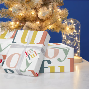 Modern Colorful Joyful Christmas Holiday Gift Tote Bag