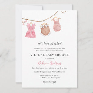 Virtual Baby Girl Shower Invitation