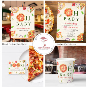 Pizza + Pacifiers Baby Shower Invitation