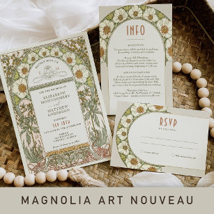 Wedding Insert INFO Vintage Art Nouveau by Mucha Invitation