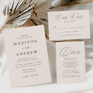 Modern Elegance Rose Gold Monogram Photo Wedding Foil Invitation