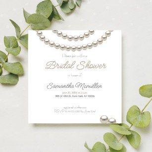 Elegant Pearl Bridal Shower  Invitation
