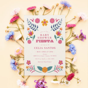Colorful Fiesta Floral Baby Shower Paper Plates