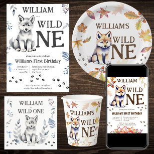 Wild One wolf themed birthday party tableware Paper Plates