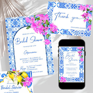 Blue Tiles Bougainvillea bridal shower welcome sig Foam Board