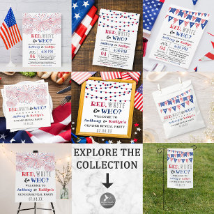 Red, White & Who? 4th Of July Gender Reveal Party Napkins