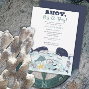 Ahoy It's A Boy Under the Sea Baby Sprinkle Shower Invitation