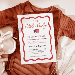 Little Love Bug Ladybug Girl Baby Shower Invitation