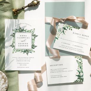 Greenhouse Watercolor Botanical Wedding Reception Enclosure Card