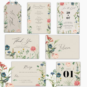 Secret Garden Wildflowers Wedding Invitation