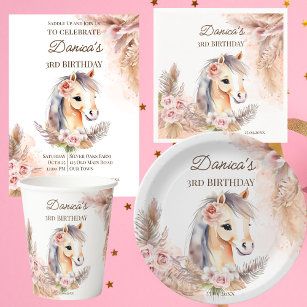 Horses pony themed gifts beige cute horse flowers coffee mug