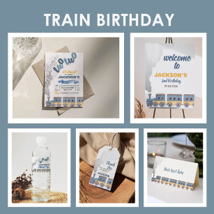 Train Birthday Invitation All Board