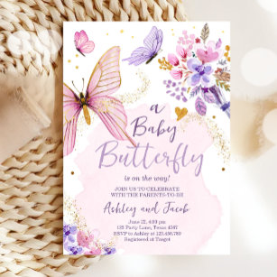 Diaper Raffle Butterfly Floral Garden Baby Shower Poster