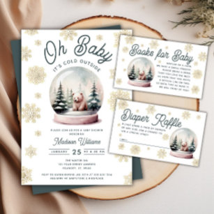 Baby It's Cold Outside Winter Snow Baby Shower Invitation