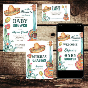 Mexican fiesta little muchacho baby shower thank you card