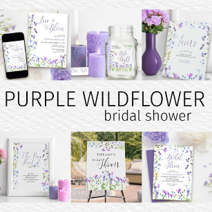 Ring Hunt Purple Wildflower Bridal Shower Poster