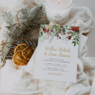 Holiday Winter Greenery Wedding Welcome Sign