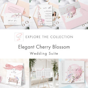 Elegant Cherry Blossom Wedding Invitation