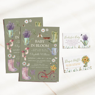 Books For Baby Rustic Watering Can  Enclosure Card