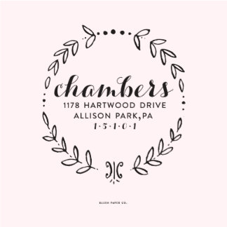 Custom Return Address Stamp "Vintage Wreath