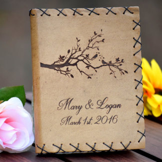 Personalized Rustic Leather Wedding Guest Book 
