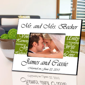 Olive Mr. and Mrs. Wedding Picture Frame