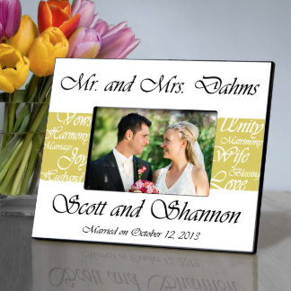 Mustard Mr. and Mrs. Wedding Picture Frame