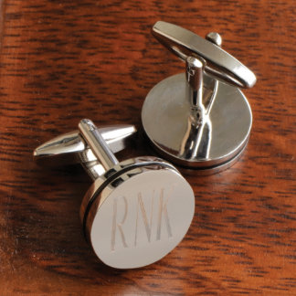 Personalized Monogram Cufflinks - Pin Stripe