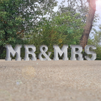 9" tall - MR & MRS - Metal Marquee Sign Lights