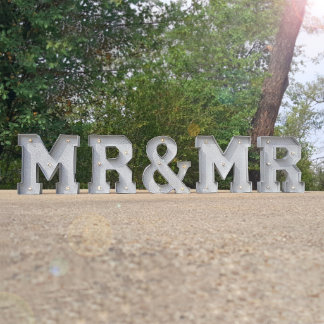 9" tall - MR & MRS - Metal Marquee Sign Lights