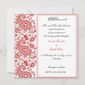 Luxury 50 Walima Invitation Card