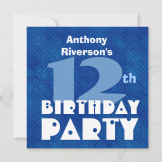 birthday 12th invitations invitation announcements 25x5 cards