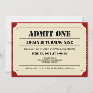 Admit One Party Invitations 8