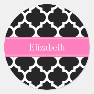 Hot Pink And Black Stickers | Zazzle