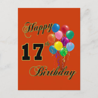 Happy 17th Birthday Cards - Greeting &amp; Photo Cards | Zazzle