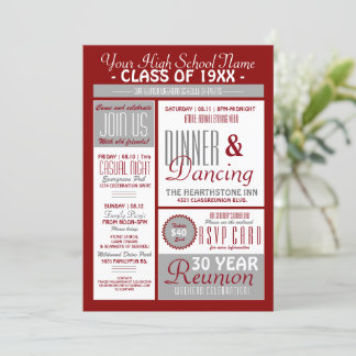 High School Reunion Invitations & Announcements  Zazzle