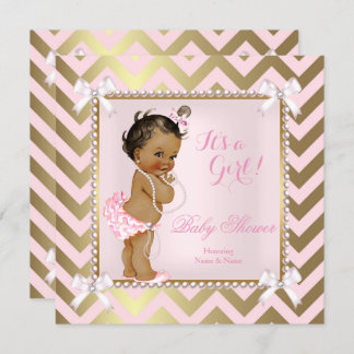 Pink Chevron Baby Shower Invitations & Announcements | Zazzle