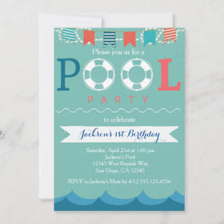 Pool Party Invitations & Announcements | Zazzle