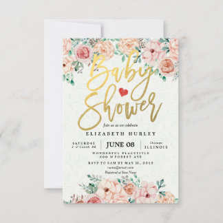 Floral Baby Shower Invitations amp; Announcements  Zazzle