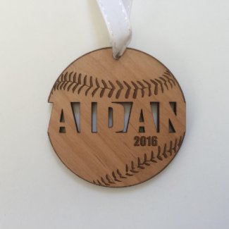 Wood Baseball Ornament for Christmas Team Gifts