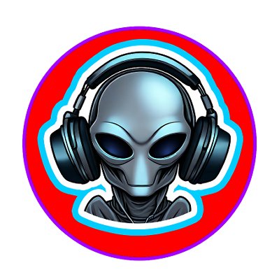 alien dj music turntables ET extraterrestrial sticker EDM