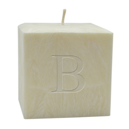 Monogrammed Initial 4 Palm Wax Pillar Candle
