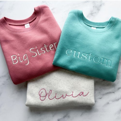 Cozy Embroidered Childs Name Sweatshirt